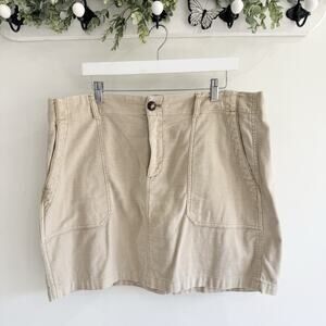 FAHERTY Plus Size STRETCH SURPLUS MINI SKIRT, SIZE 16 Khaki KD